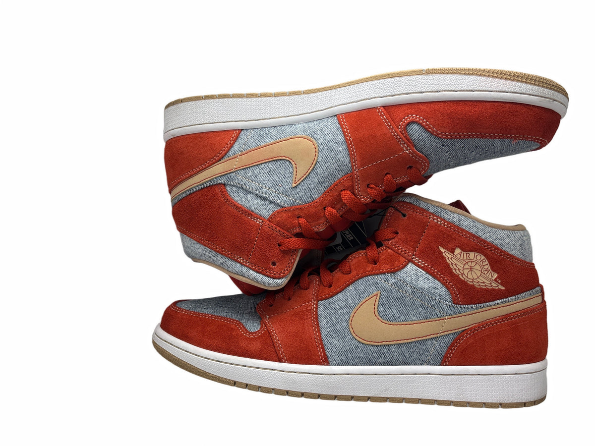 Jordan 1 Mid Denim Red