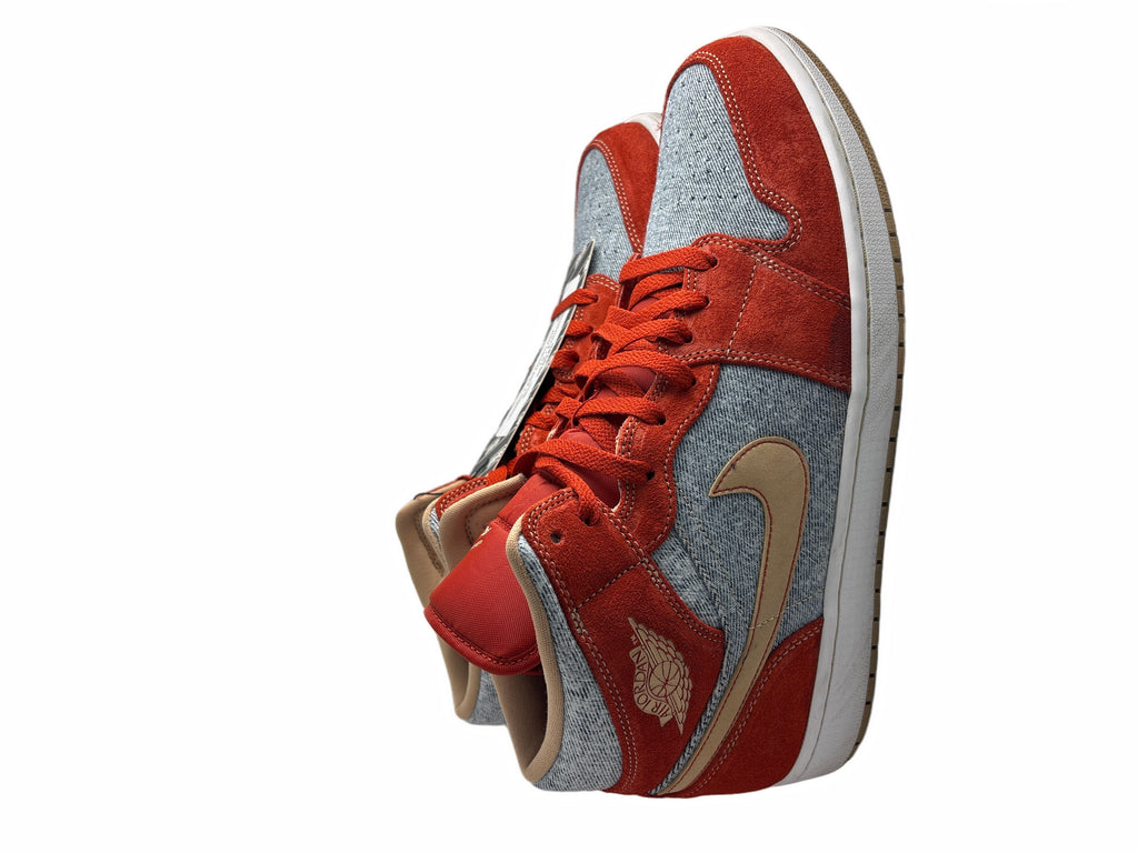 Jordan 1 Mid Denim Red