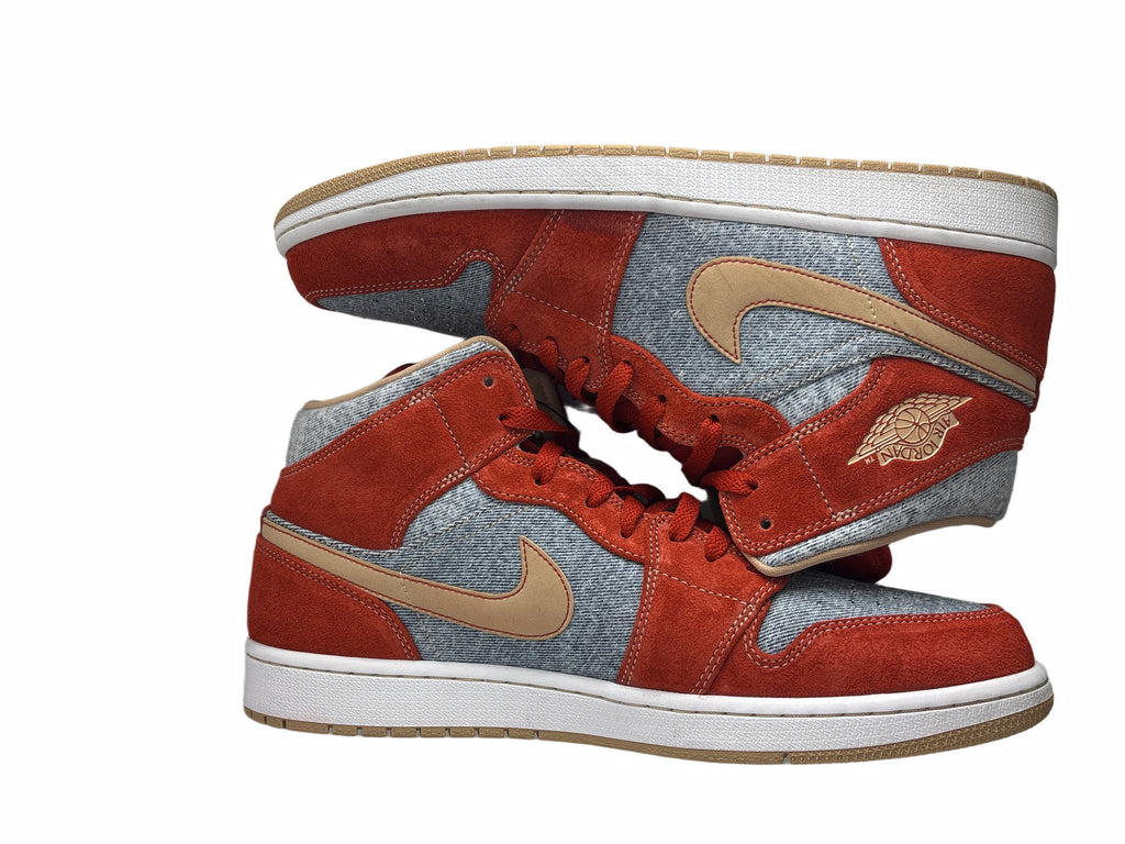 Jordan 1 Mid Denim Red